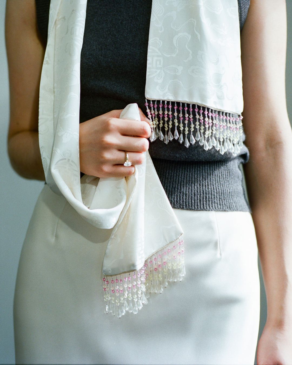 Jade Mini, in White Silk